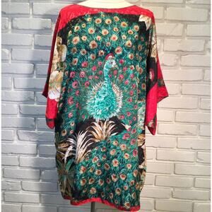 Vintage Mary McFadden Peacock Caftan Kaftan Dress Medium